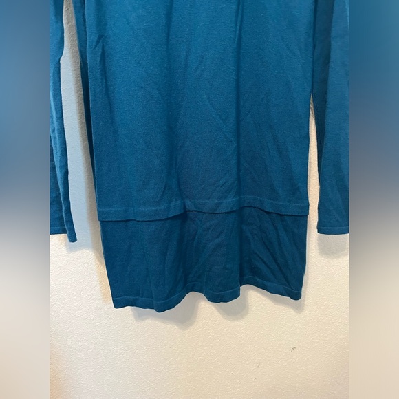 J. Jill Talia Washable Merino Wool Lightweight Tunic Sweater Peacock Blue - Picture 2 of 6